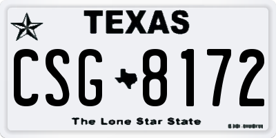 TX license plate CSG8172
