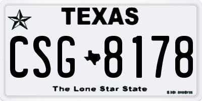 TX license plate CSG8178