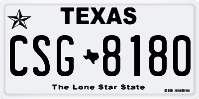 TX license plate CSG8180