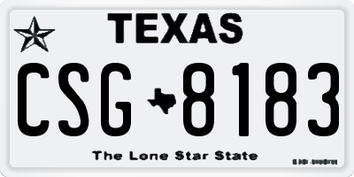 TX license plate CSG8183