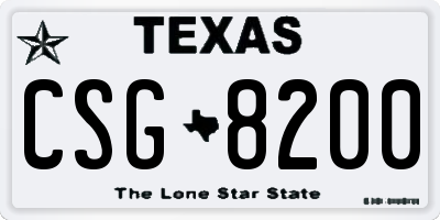 TX license plate CSG8200