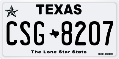 TX license plate CSG8207