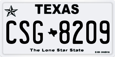 TX license plate CSG8209