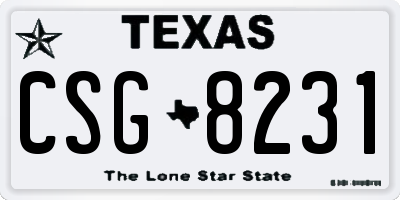 TX license plate CSG8231