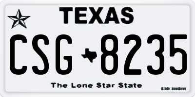 TX license plate CSG8235