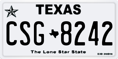 TX license plate CSG8242