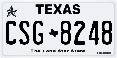 TX license plate CSG8248