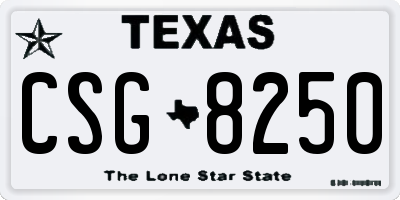 TX license plate CSG8250