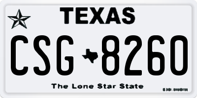 TX license plate CSG8260
