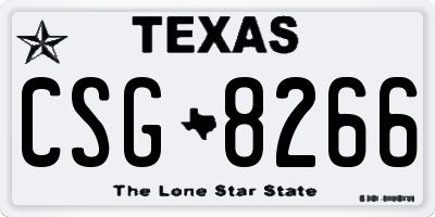 TX license plate CSG8266