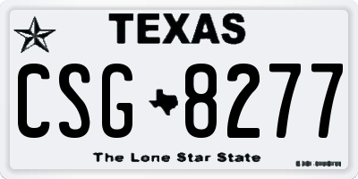 TX license plate CSG8277