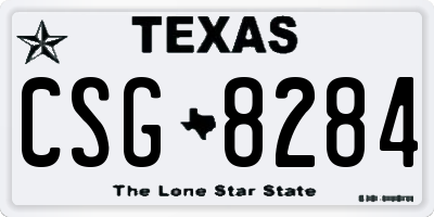 TX license plate CSG8284