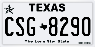 TX license plate CSG8290