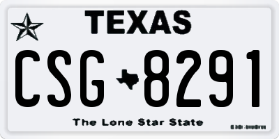 TX license plate CSG8291