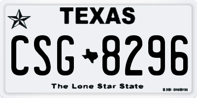 TX license plate CSG8296