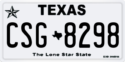 TX license plate CSG8298