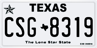 TX license plate CSG8319