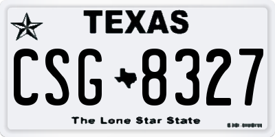 TX license plate CSG8327
