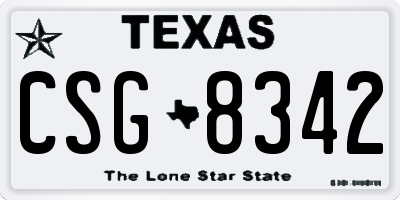TX license plate CSG8342