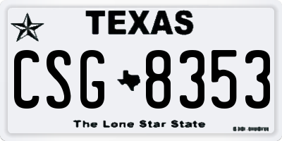 TX license plate CSG8353