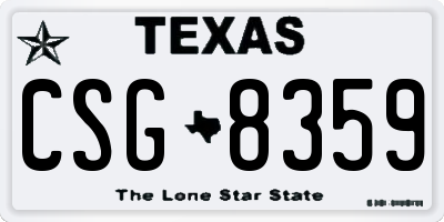 TX license plate CSG8359