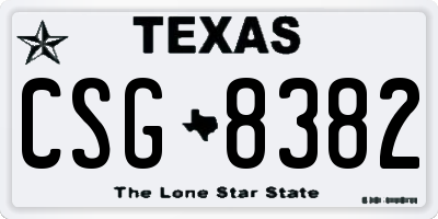TX license plate CSG8382