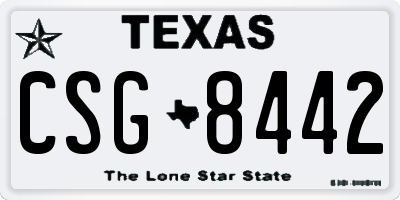 TX license plate CSG8442