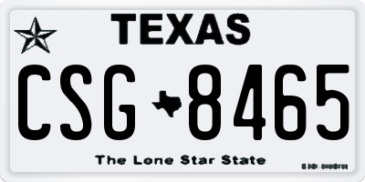 TX license plate CSG8465