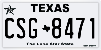 TX license plate CSG8471