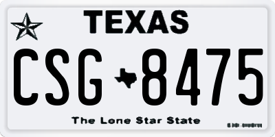 TX license plate CSG8475