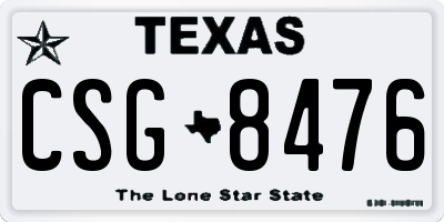 TX license plate CSG8476