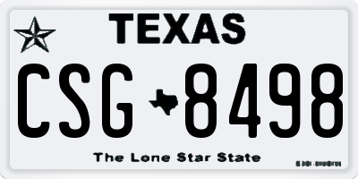 TX license plate CSG8498