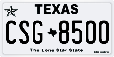 TX license plate CSG8500