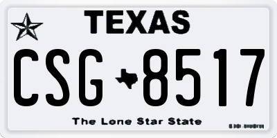 TX license plate CSG8517