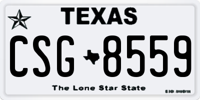 TX license plate CSG8559