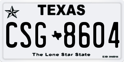 TX license plate CSG8604