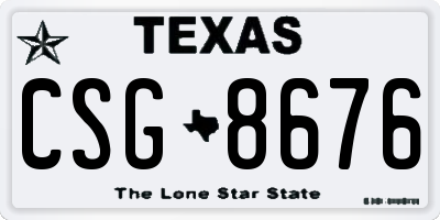 TX license plate CSG8676