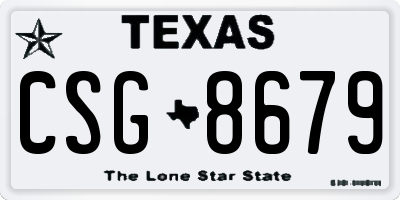TX license plate CSG8679