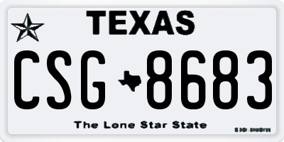 TX license plate CSG8683