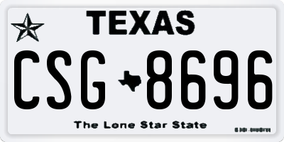 TX license plate CSG8696