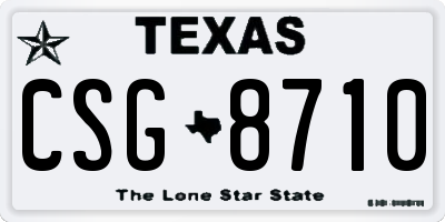 TX license plate CSG8710
