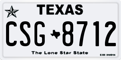 TX license plate CSG8712