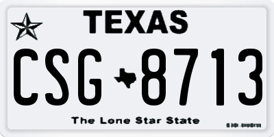 TX license plate CSG8713