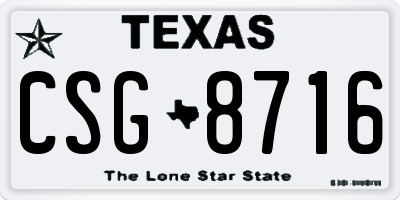 TX license plate CSG8716