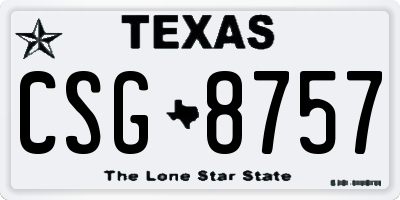 TX license plate CSG8757