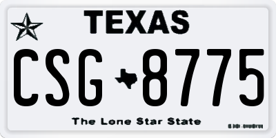 TX license plate CSG8775