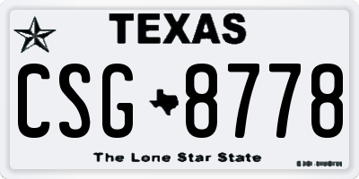 TX license plate CSG8778