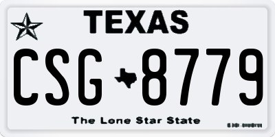 TX license plate CSG8779