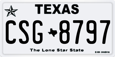 TX license plate CSG8797