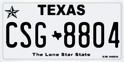 TX license plate CSG8804